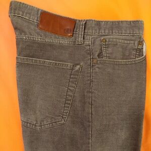 Gray Corduroy Straight Fit Jeans